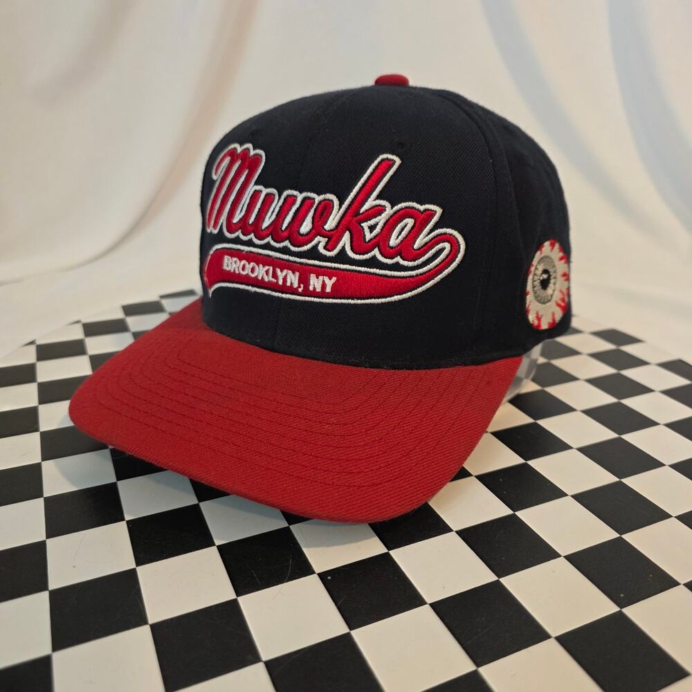 Mishka Brooklyn NY Starter Snapback Hat Navy‎ Red Keep Watch Eyeball Cap